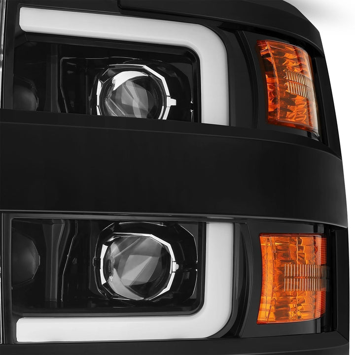 15-19 Chevrolet Silverado 2500HD/3500HD PRO-Series Halogen Projector Headlights Jet Black | AlphaRex