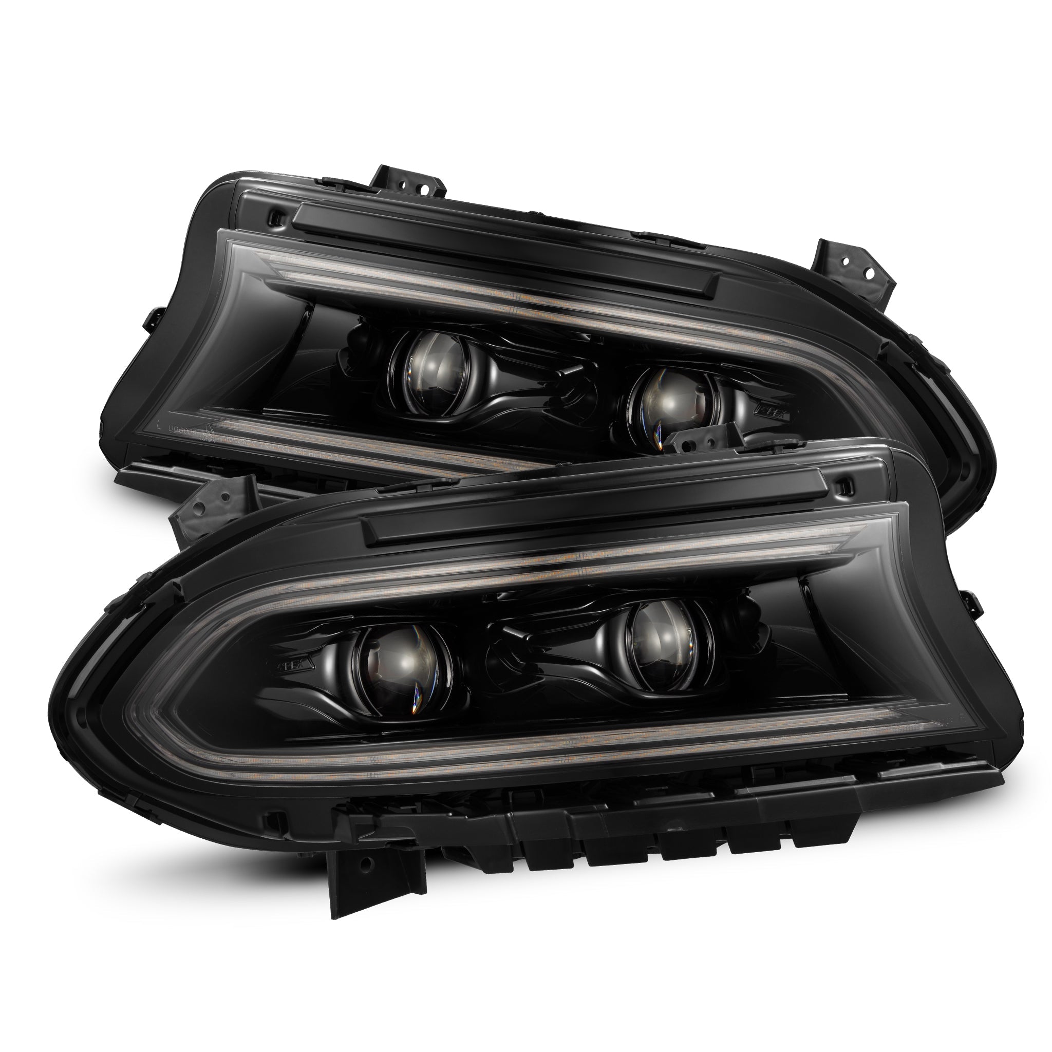 Pair HID/Xenon Projector Headlights Assembly For 2015-2023 Dodge Charger - Black Housing - Beamax-9