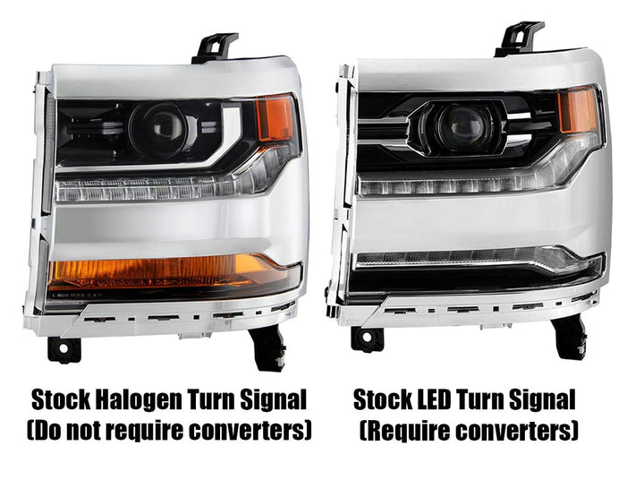 16-18 Chevrolet Silverado 1500 LUXX-Series LED Projector Headlights Alpha-Black | AlphaRex