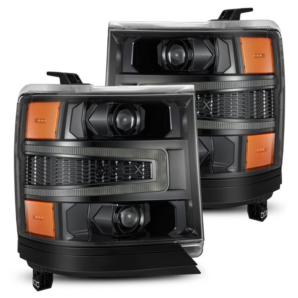 16-18 Chevrolet Silverado 1500 LUXX-Series LED Projector Headlights Alpha-Black | AlphaRex