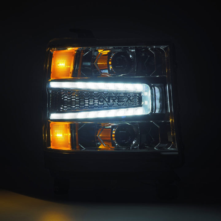 16-18 Chevrolet Silverado 1500 LUXX-Series LED Projector Headlights Chrome | AlphaRex