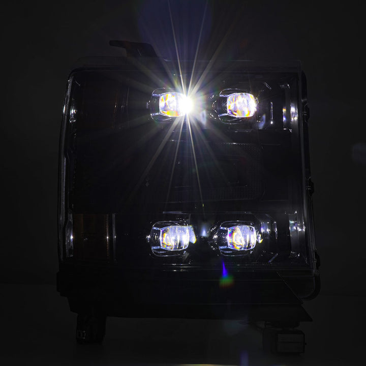 16-18 Chevrolet Silverado 1500 NOVA-Series LED Projector Headlights Alpha-Black | AlphaRex