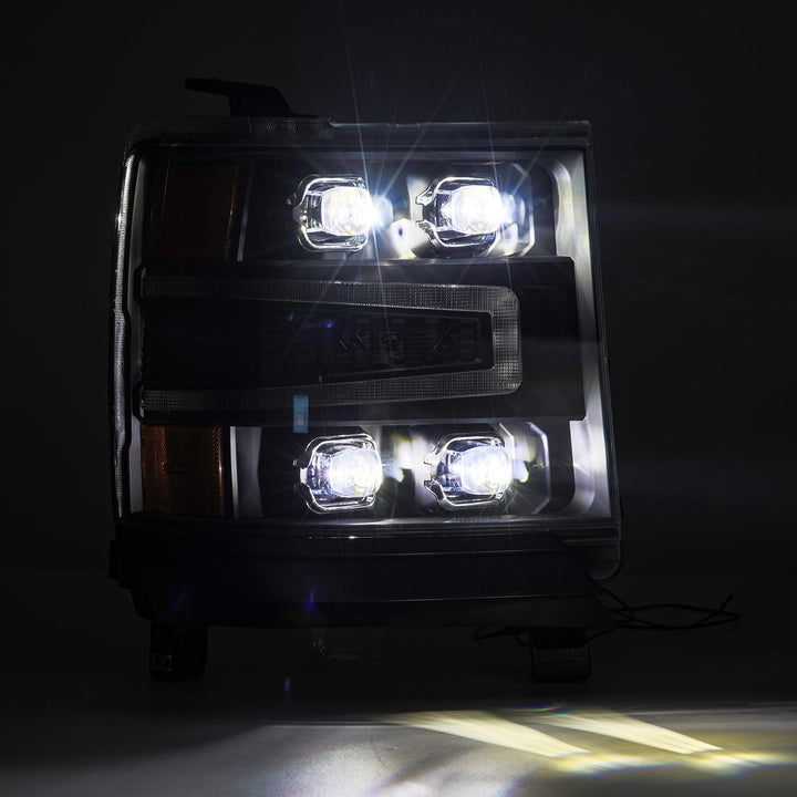 16-18 Chevrolet Silverado 1500 NOVA-Series LED Projector Headlights Black | AlphaRex