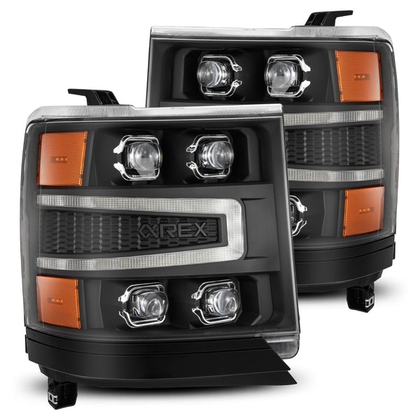 16-18 Chevrolet Silverado 1500 NOVA-Series LED Projector Headlights Black | AlphaRex