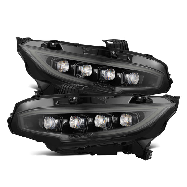 16-21 Honda Civic NOVA-Series LED Projector Headlights Alpha-Black | AlphaRex