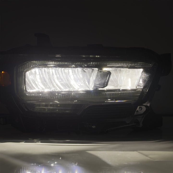 16-23 Toyota Tacoma LUXX-Series LED Crystal Headlights Alpha-Black | AlphaRex