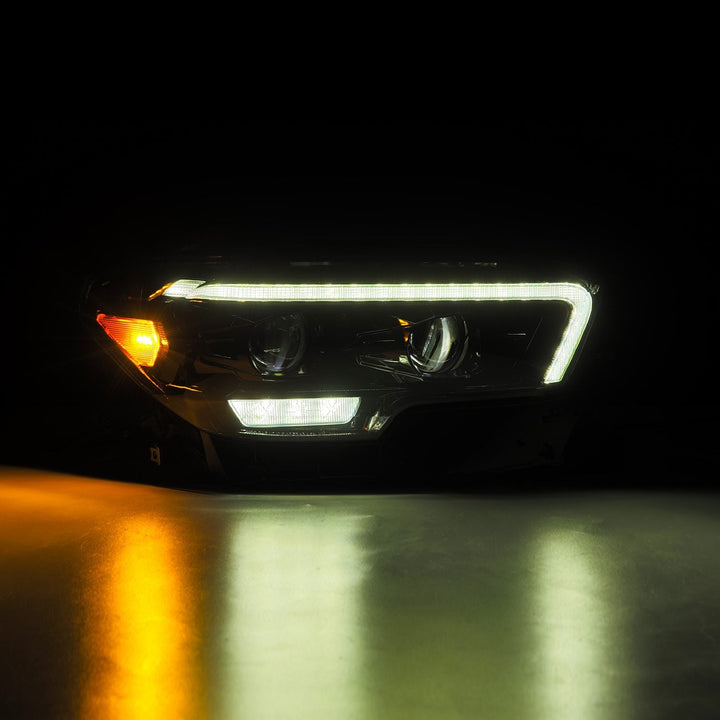 16-23 Toyota Tacoma MK II PRO-Series Halogen Projector Headlights Alpha-Black | AlphaRex