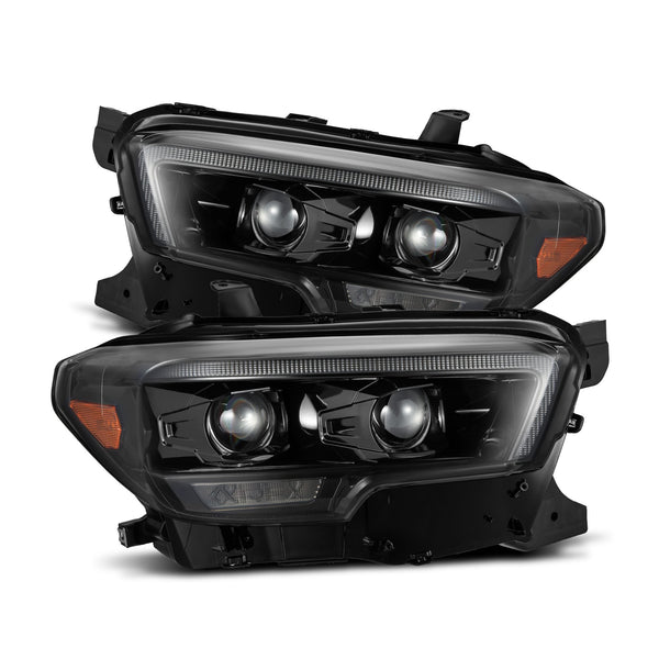 16-23 Toyota Tacoma MK II PRO-Series Halogen Projector Headlights Alpha-Black | AlphaRex