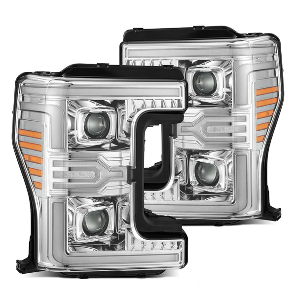 17-19 Ford Super Duty MKII LUXX-Series LED Projector Headlights Chrome | AlphaRex