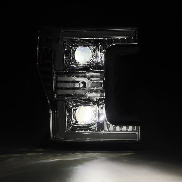 17-19 Ford Super Duty MKII LUXX-Series LED Projector Headlights Chrome | AlphaRex