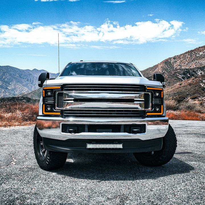 17-19 Ford Super Duty MKII LUXX-Series LED Projector Headlights Chrome | AlphaRex