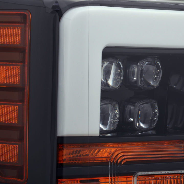 17-19 Ford Super Duty NOVA-Series LED Projector Headlights Jet Black | AlphaRex