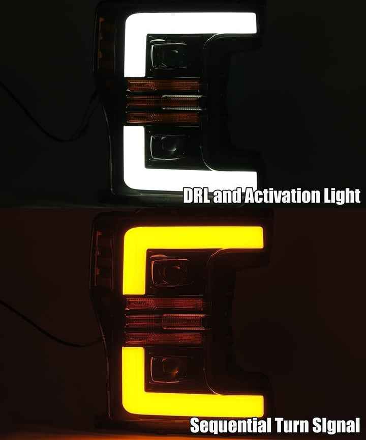 17-19 Ford Super Duty PRO-Series Halogen Projector Headlights Chrome | AlphaRex