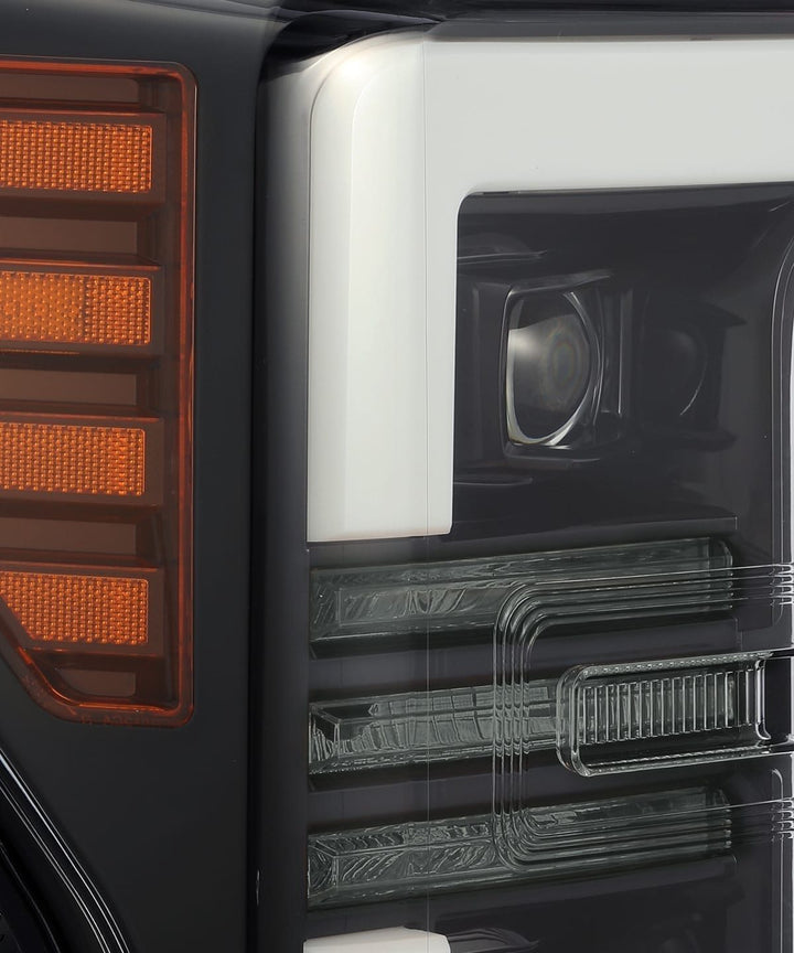 17-19 Ford Super Duty PRO-Series Halogen Projector Headlights Jet Black | AlphaRex