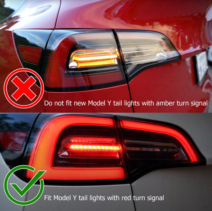 17-23 Tesla Model 3 / 20-24 Model Y (Without Stock Amber Turn Signal) PRO-Series LED Tail Lights Red Smoke | AlphaRex