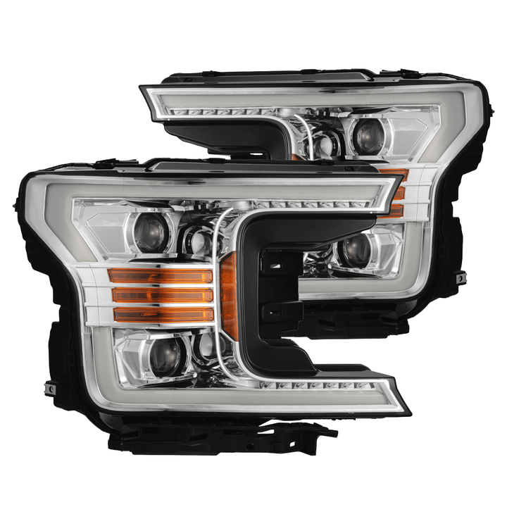 18-20 Ford F150 LUXX-Series LED Projector Headlights Chrome | AlphaRex