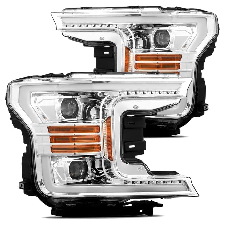18-20 Ford F150 LUXX-Series LED Projector Headlights Chrome | AlphaRex
