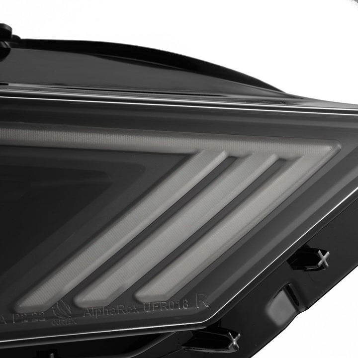 18-23 Ford Mustang NOVA-Series LED Projector Headlights Black | AlphaRex