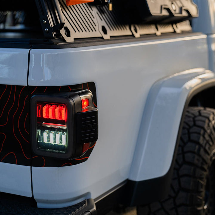 19-25 Jeep Gladiator JT NOVA-Series Prismatic LED Tail Lights Black-Red | AlphaRex