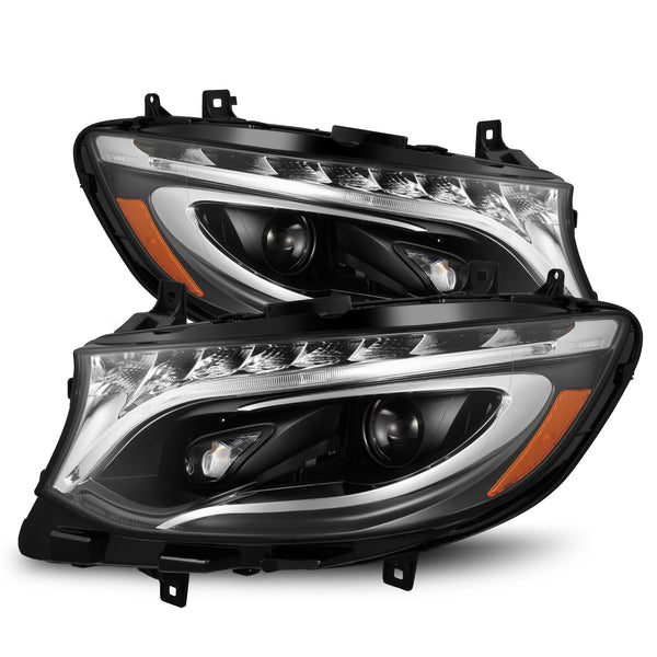 19-24 Mercedes-Benz Sprinter LUXX-Series LED Projector Headlights Black | AlphaRex