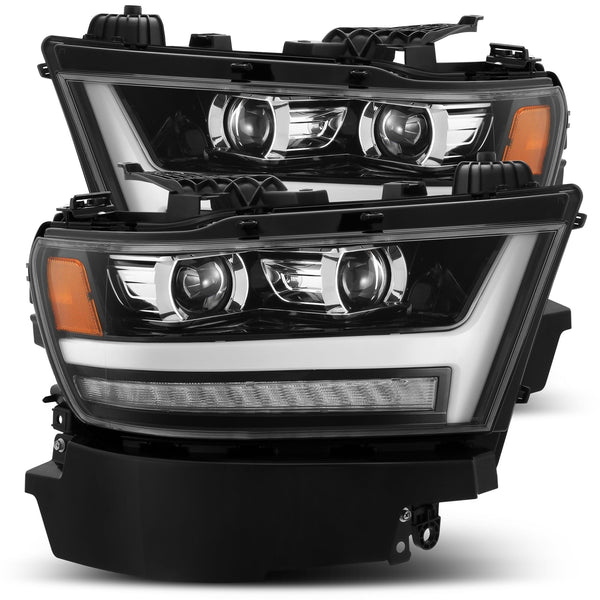 19-24 Ram 1500 LUXX-Series LED Projector Headlights Jet Black | AlphaRex