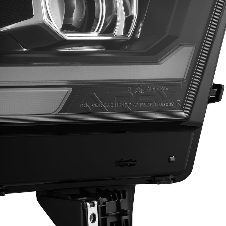 19-24 Ram 1500 (MK II 2500 Style) LUXX-Series LED Projector Headlights Black | AlphaRex