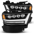 AlphaRex NOVA-Series LED Projector Headlights, Black for 2019-2024 (DT / new body) Ram 1500 (3.6L Pentastar V6 eTorque (DT), 5.7L HEMI V8 (DT), 5.7L HEMI V8 eTorque (DT), 3.0L EcoDiesel V6 (DT, third-gen))