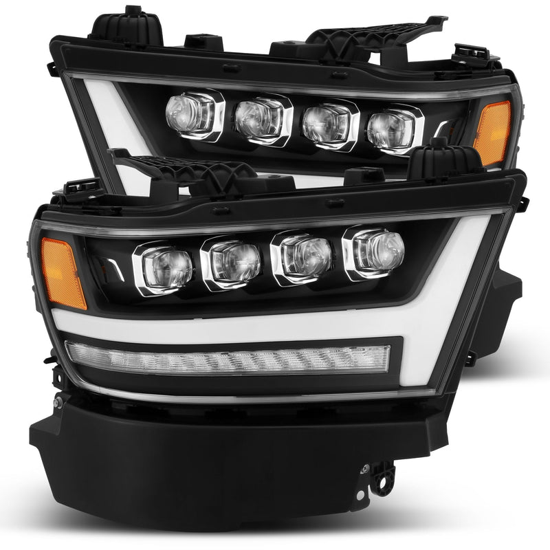 AlphaRex NOVA-Series LED Projector Headlights, Black for 2019-2024 (DT / new body) Ram 1500 (3.6L Pentastar V6 eTorque (DT), 5.7L HEMI V8 (DT), 5.7L HEMI V8 eTorque (DT), 3.0L EcoDiesel V6 (DT, third-gen))
