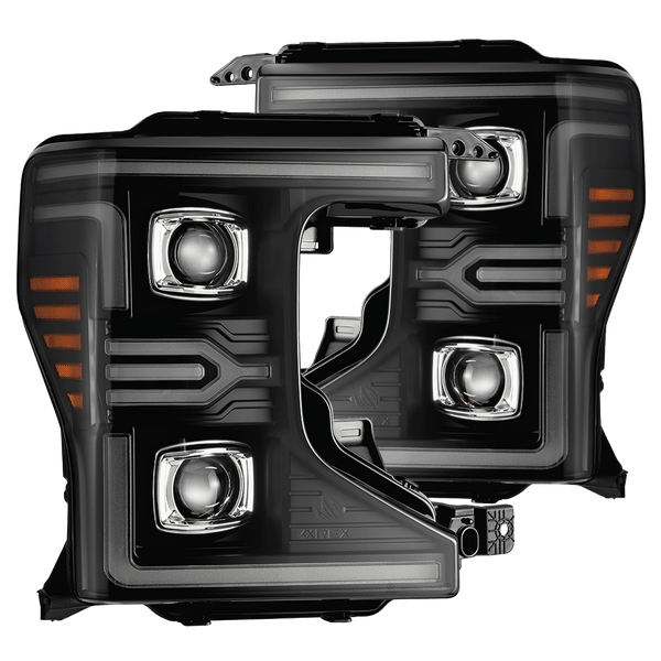 20-22 Ford Super Duty LUXX-Series LED Projector Headlights Black | AlphaRex