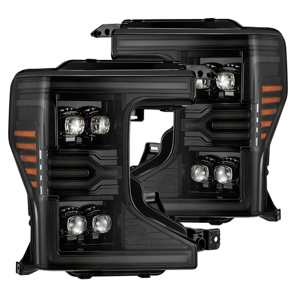 20-22 Ford Super Duty NOVA-Series LED Projector Headlights Alpha-Black | AlphaRex