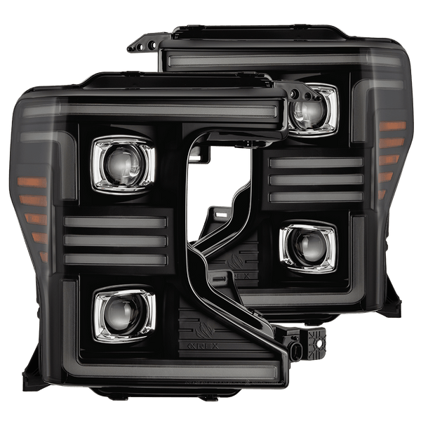 20-22 Ford Super Duty PRO-Series Halogen Projector Headlights Black | AlphaRex