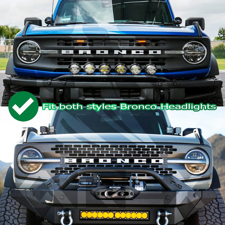 21-24 Ford Bronco / 22-24 Bronco Raptor NOVA-Series LED Projector Headlights Black | AlphaRex