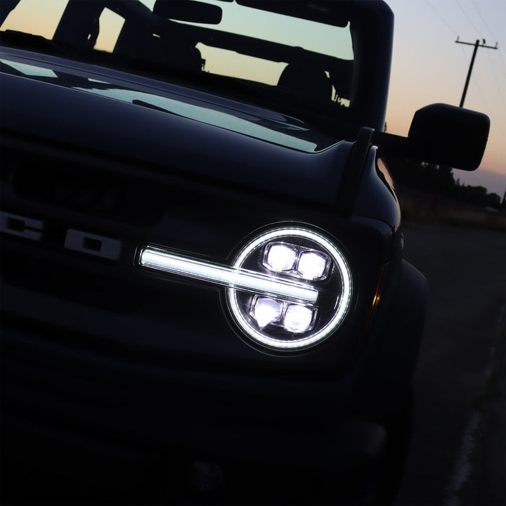 21-24 Ford Bronco /22-24 Ford Bronco Raptor NOVA-Series LED Projector Headlights Alpha-black | AlphaRex