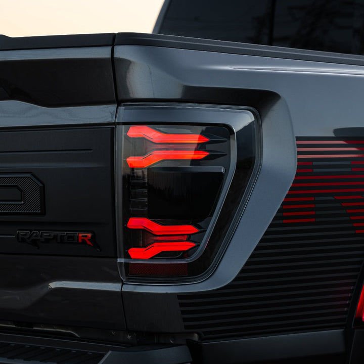 24-26 Ford F150 / F150 Raptor LUXX-Series LED Tail Lights Black-Red ...
