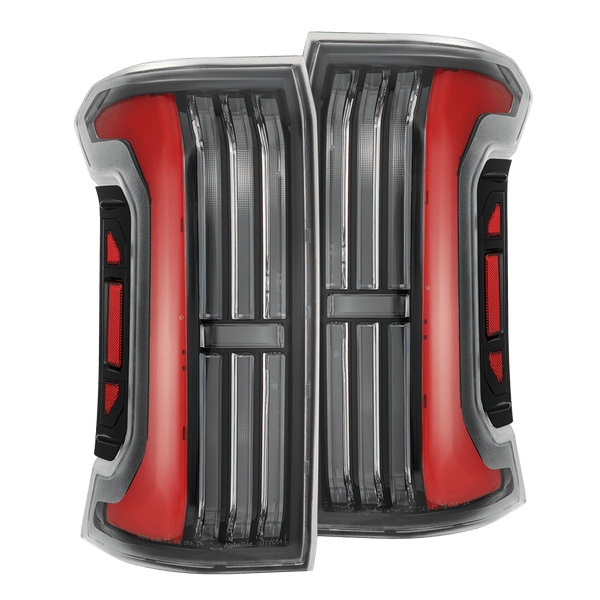 24 Toyota Tacoma NOVA-Series Prismatic LED Tail Lights Black-Red | AlphaRex