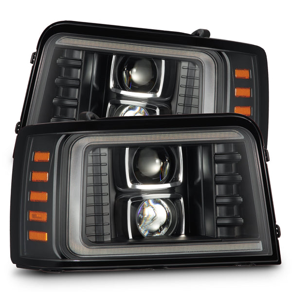 92-96 Ford F-Series/Bronco LUXX-Series LED Projector Headlights Black | AlphaRex