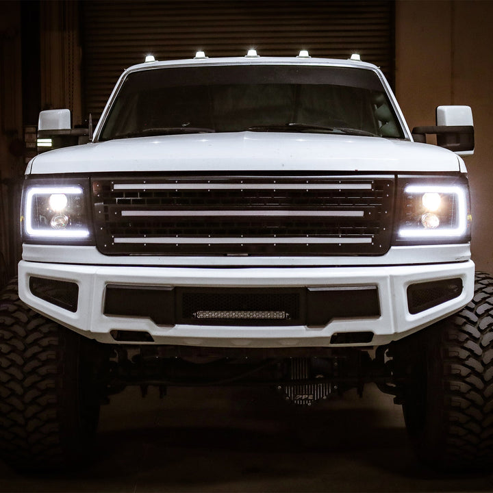 92-96 Ford F-Series/Bronco LUXX-Series LED Projector Headlights Black | AlphaRex