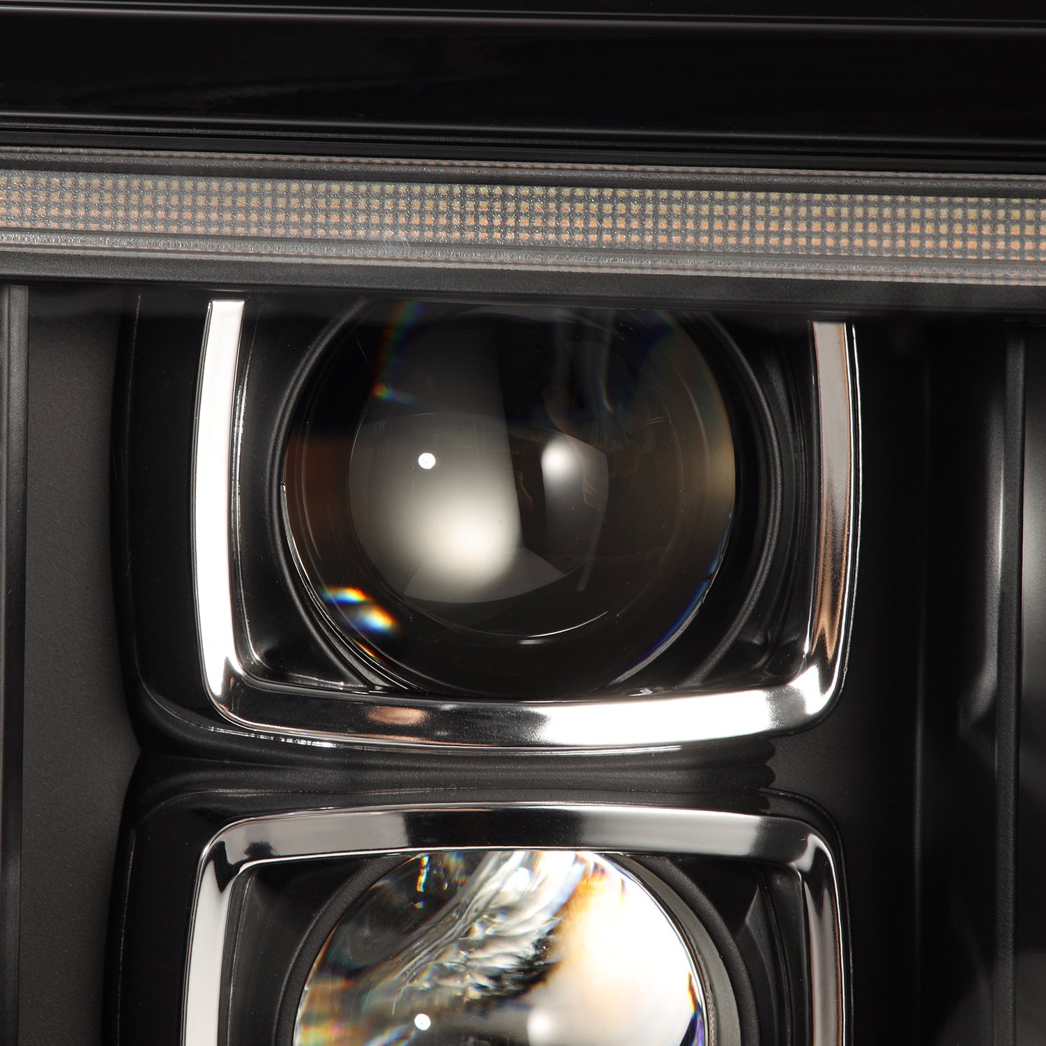 EAGLE EYES Projector Headlights With Halo LED + Tail Lights For Ford Bronco F-150 92-96 | Black Housing