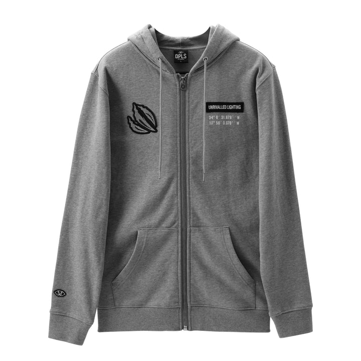 AlphaRex Cali-Light Zip Up Hoodie Grey | AlphaRex